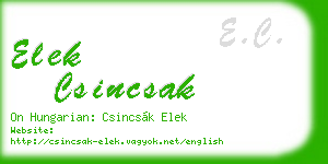 elek csincsak business card